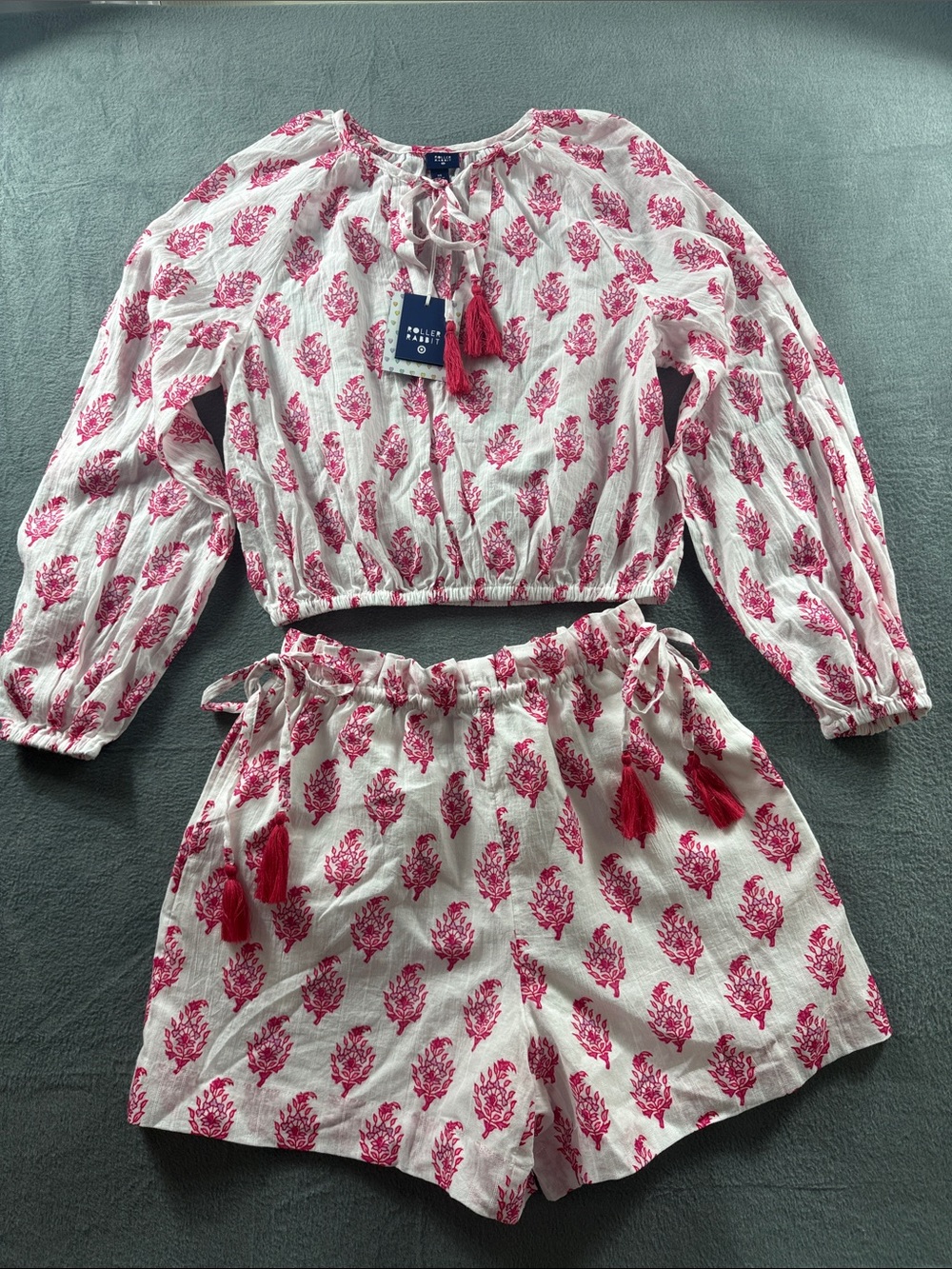 Roller Rabbit - Pink and White Floral Women's Shorts Set